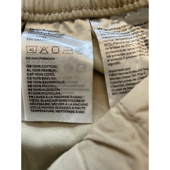 NWT H&M Divided Woman's Light Beige Canvas Cargo Pants Size 8 - Picture 8 of 10